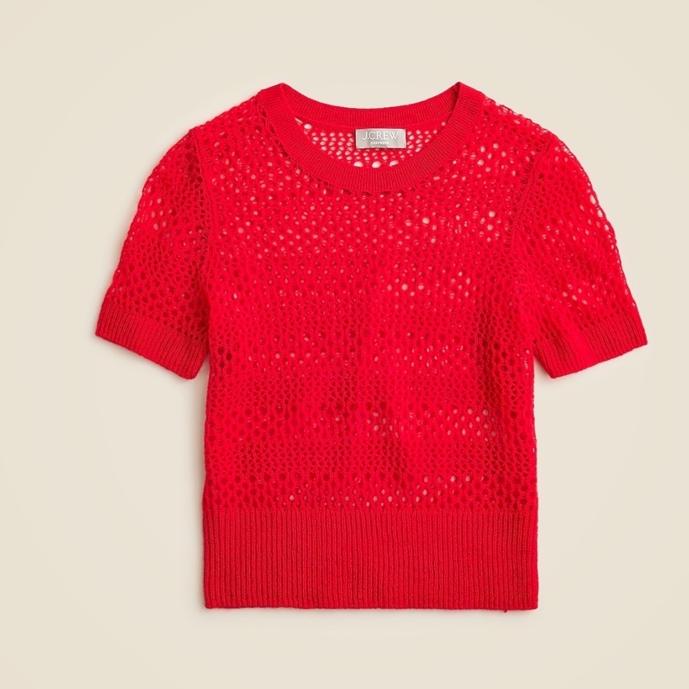 J crew Cashmere pointelle short-sleeve T-shirt